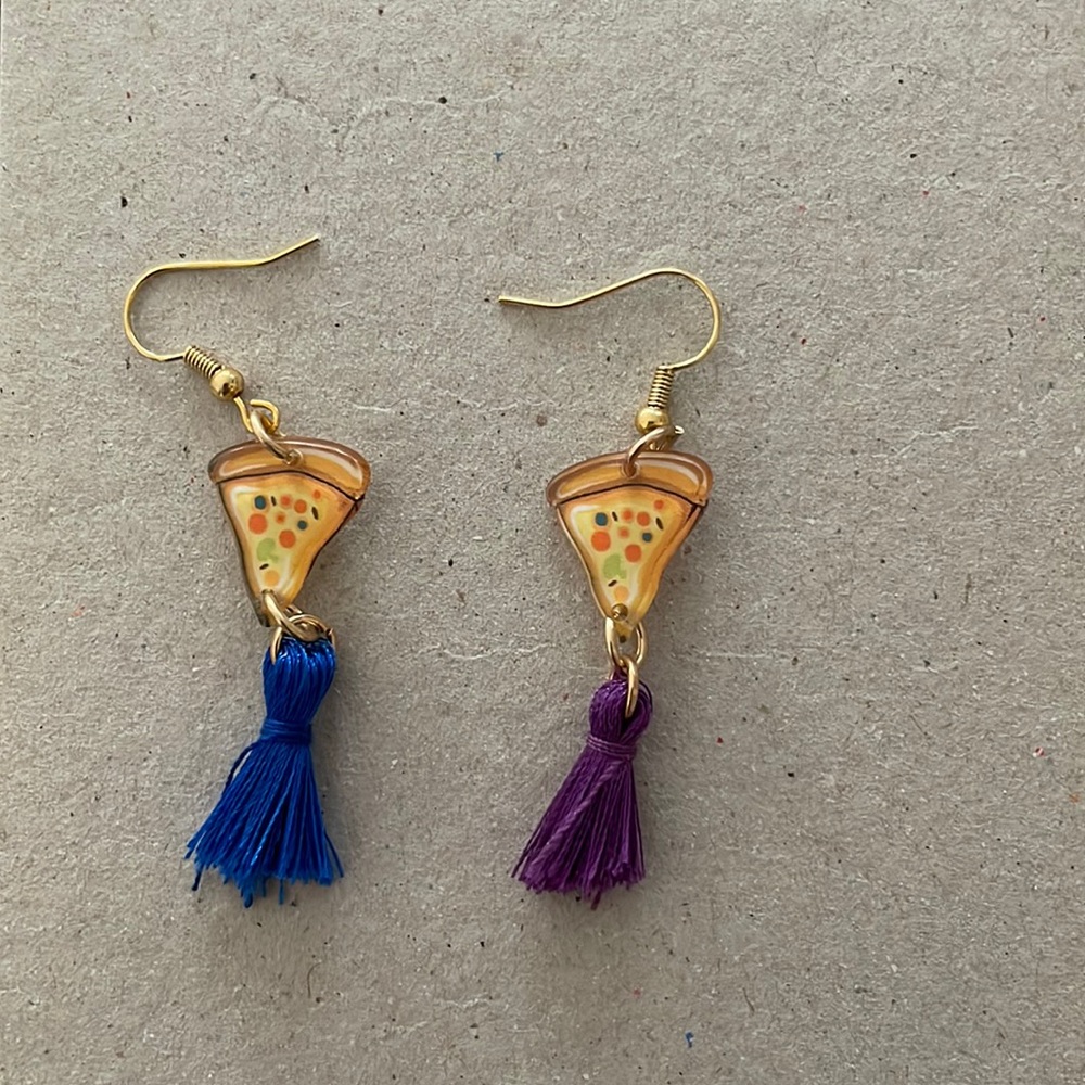 Pizza dangle earrings